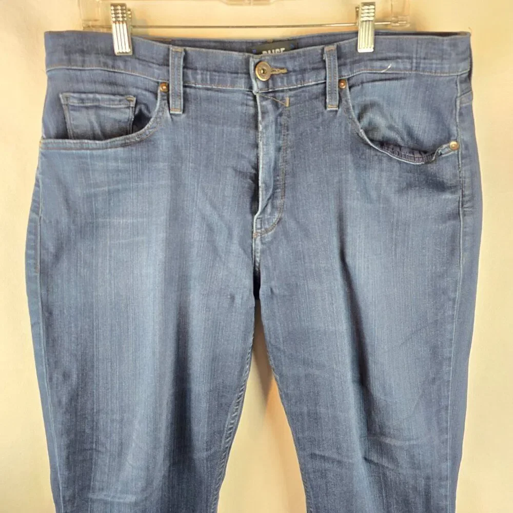 Paige Jeans Mens 34x27 Blue Denim Federal Slim Straight Dark Wash Stretch Damage